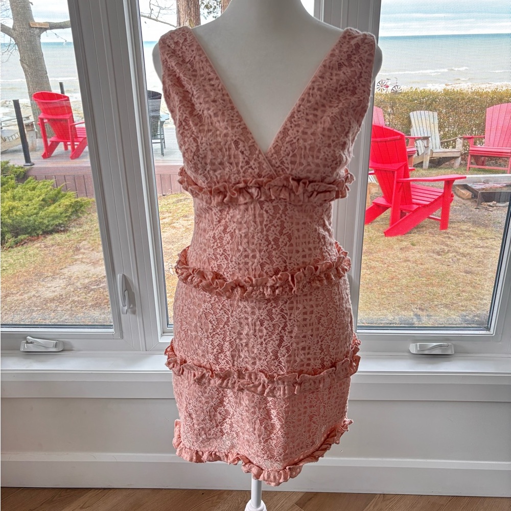 Shero Pink Lace Ruffle Dress 🌸